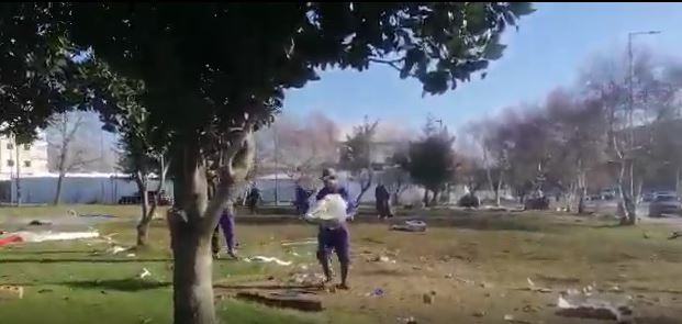 بالفيديوـ ازالة خيم المحتجين في زحلة