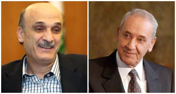 بري اتصل بجعجع وعقيلته ستريدا معايدا بالفصح