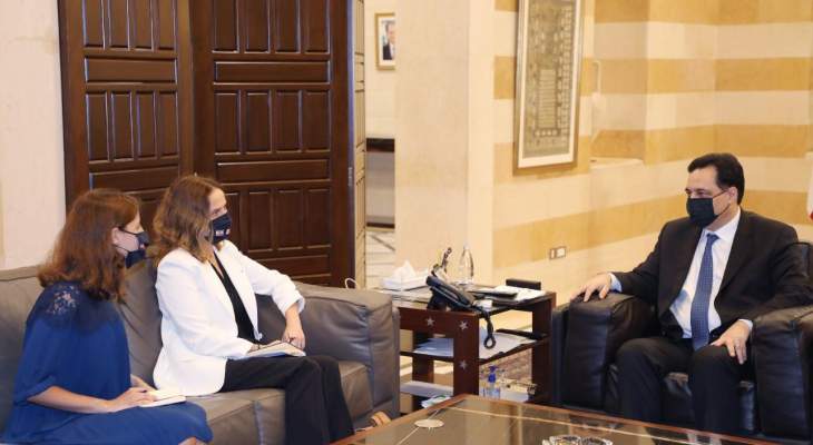 دياب بحث مع وفد من السفارة الفرنسية المباحثات التي أجراها لودريان