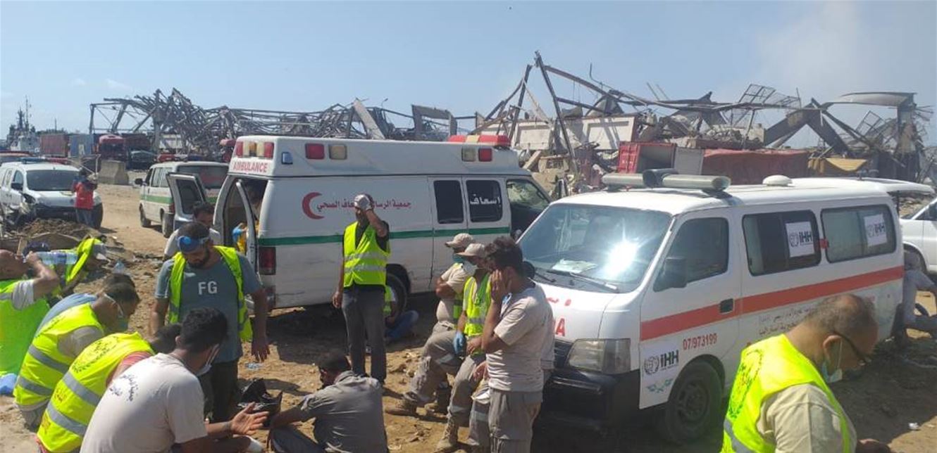 جمعية الرسالة: 38 سيارة اسعاف و155 مسعفا شاركوا في الإغاثة