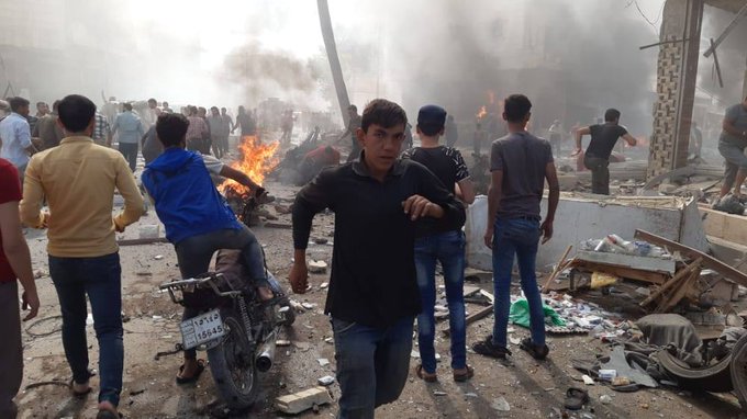 بالفيديو ـ 15 قتيلا و40 جريحا بانفجار شاحنة مفخخة في مدينة الباب شرق حلب