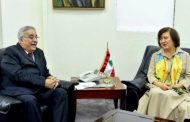 بوحبيب بحث مع فرونتسكا زيارة غوتيريس للبنان في 19 كانون الأول المقبل