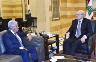 ميقاتي بحث مع صفير بشؤون مصرفية ومالية عامة والتقى وفداً من المركز الإسلامي في عائشة بكار