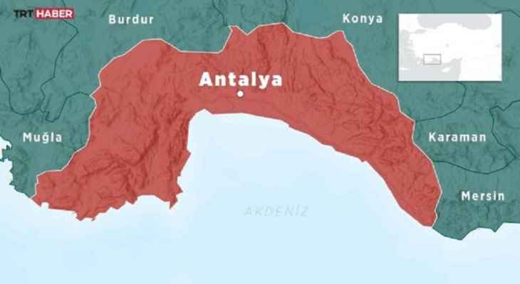 زلزال بقوة 4.1 درجة ضرب مدينة أنطاليا التركية الواقعة على البحر