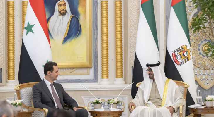 الرئيس الإماراتي يؤكد للأسد ضرورة عودة سوريا إلى محطيها العربي