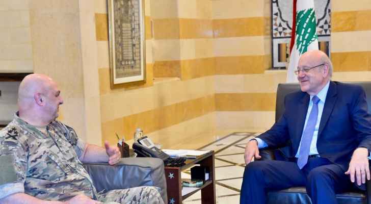 ميقاتي استقبل قائد الجيش وعرض معه الاوضاع الامنية وشؤون المؤسسة العسكرية